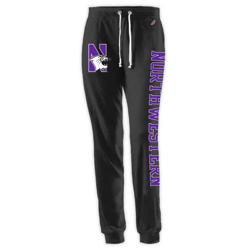 Northwestern University Wildcats Ladies League Black Heather Triblend Jogger Pants