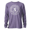 Northwestern University Wildcats Men's League Purple Heather Triblend Long Sleeve T-Shirt