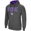 Northwestern University Wildcats Colosseum Men's Charcoal VF Pullover Hooded Sweatshirt With Northwestern & N-Cat Design
