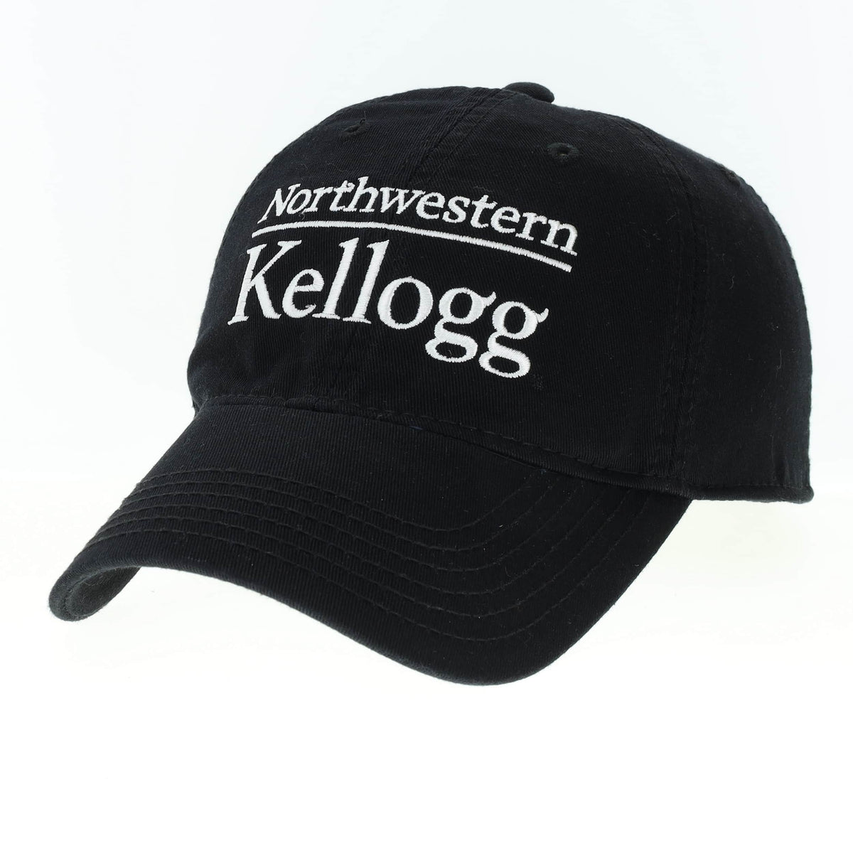 Northwestern University Wildcats Legacy Unconstructed Adjustable Black Hat with White Kellogg Design