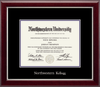 Northwestern University Wildcats Silver Embossed Kellogg School of Management Diploma Frame in Gallery Silver with black and purple mats