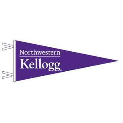 Northwestern University Wildcats Wool Felt Pennant with the Kellogg Stacked Design (9X24)