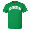 Northwestern University Wildcats Men's MV Irish Kelly Green Classic Tee with One Color Arch Design