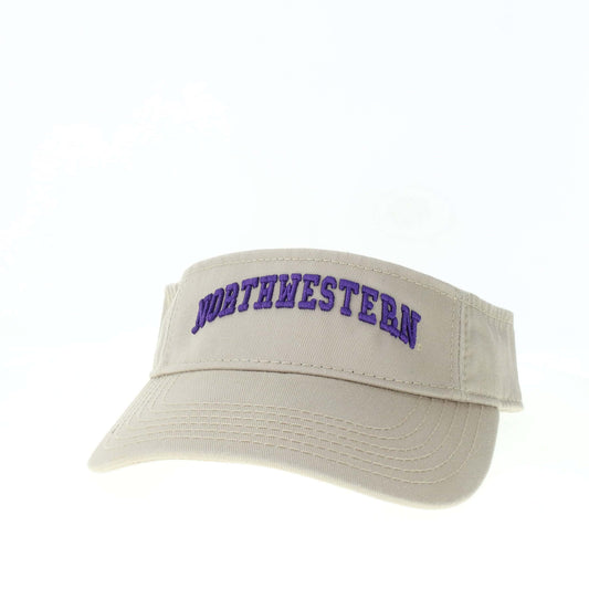 Northwestern University Wildcats Khaki Visor with Arched Northwestern Design
