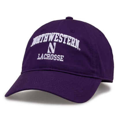 Northwestern University Wildcats Unconstructed Purple Cotton Twill Hat with Lacrosse Design