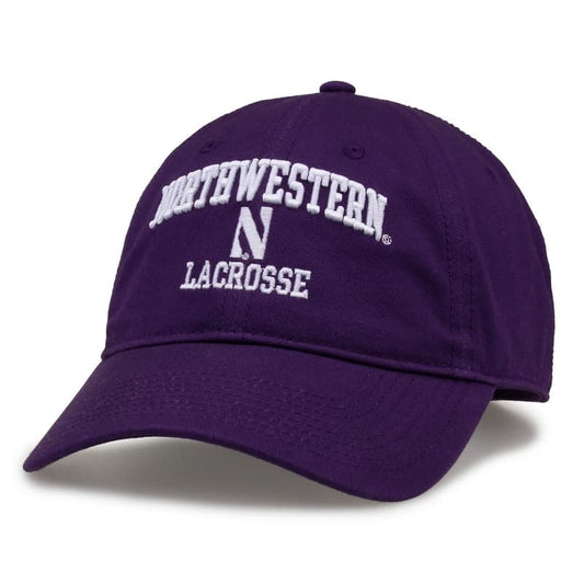 Northwestern University Wildcats Unconstructed Purple Cotton Twill Hat with Lacrosse Design