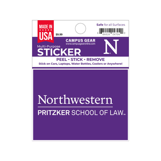 Northwestern University Pritzker School of Law Full Color Outside Application 3"X4" Rectangular Multi-Purpose Sticker