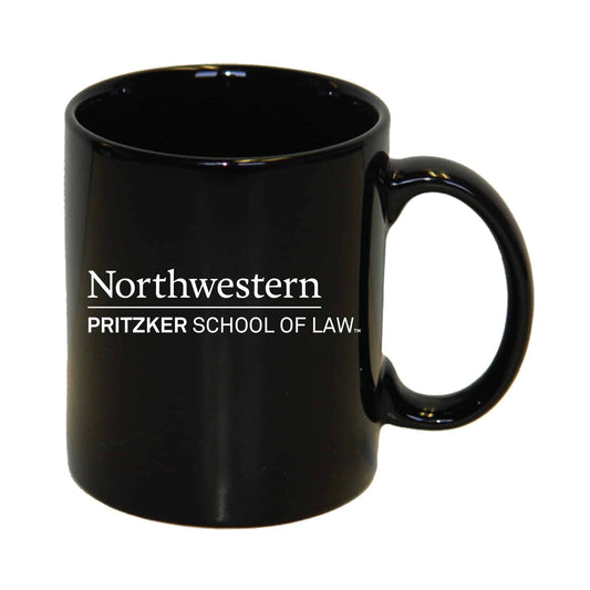 Northwestern University Wildcats 11 oz. Black Ceramic Coffee Mug with Pritzker School of Law Design