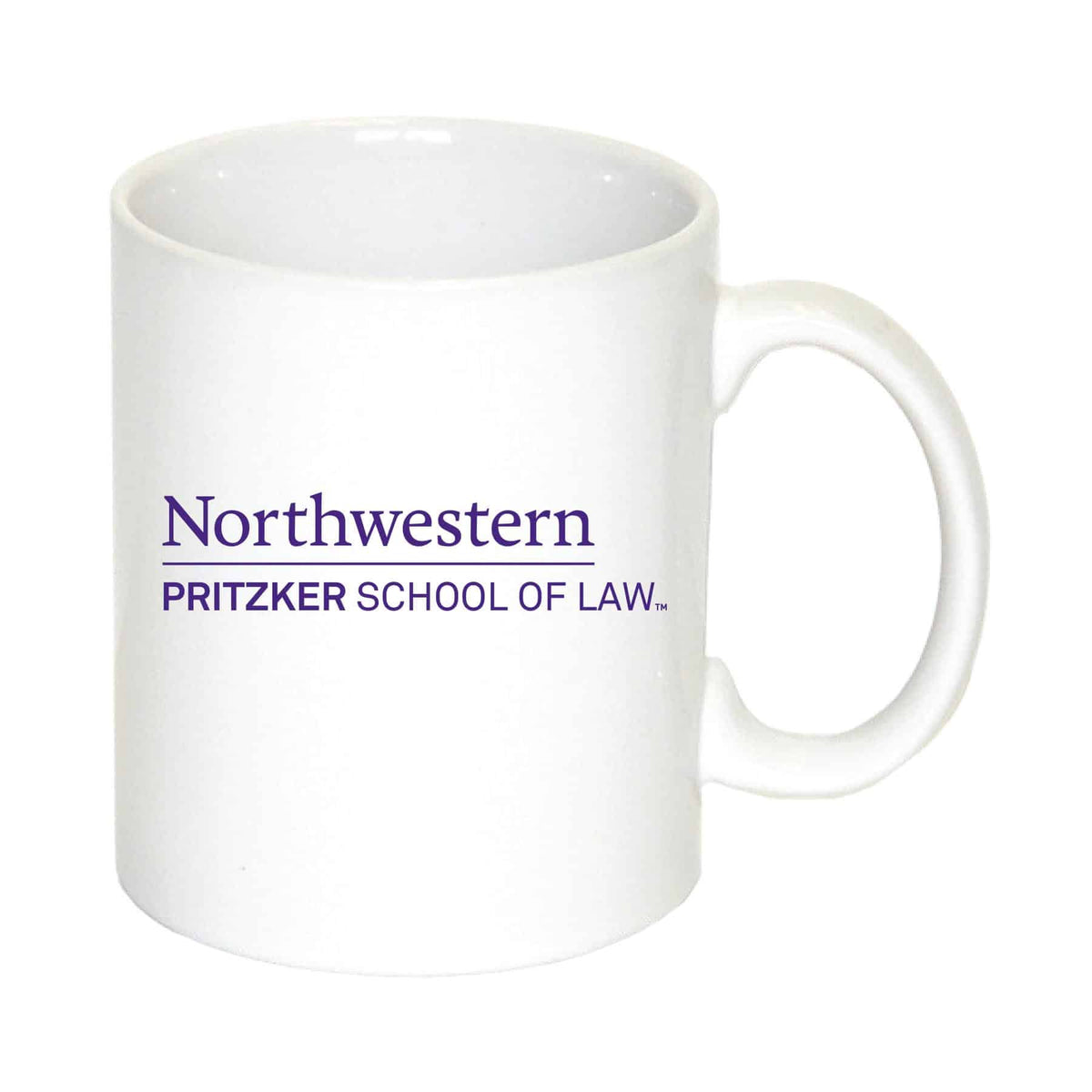 Northwestern University Wildcats 11 oz. White Ceramic Coffee Mug with Pritzker School of Law Design