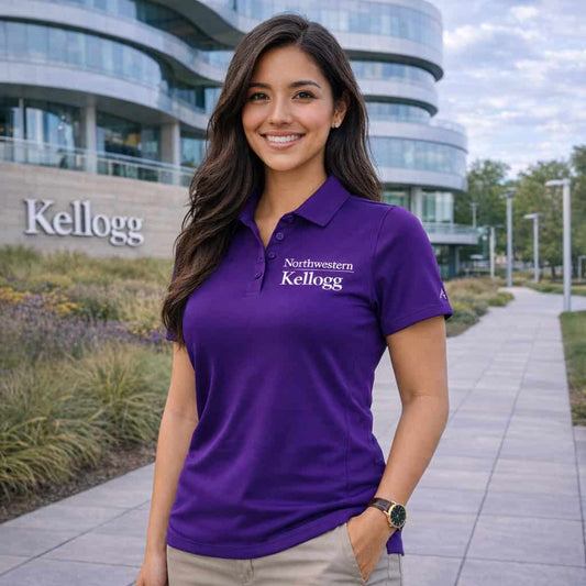 Northwestern I Kellogg Antigua Women's Legacy Pique Polo in Purple