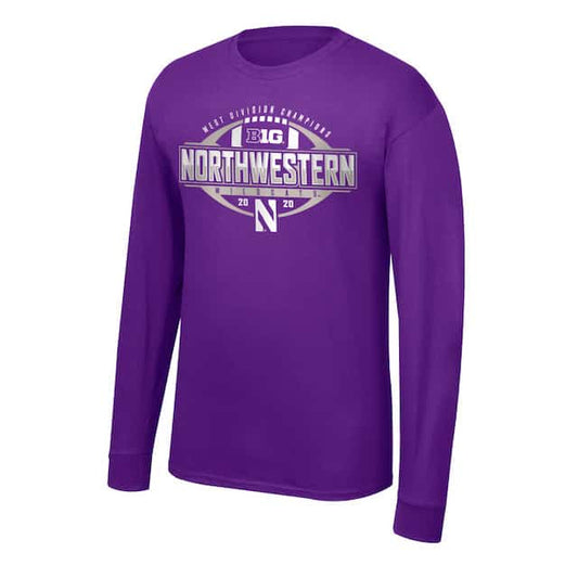 Northwestern University Wildcats Big Ten West Division Champions 2020 Locker Room Long Sleeve Tee Shirt
