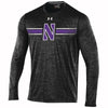 Northwestern University Wildcats Youth Under Armour Sideline Black Microthread Long Sleeve Sleeve Tee