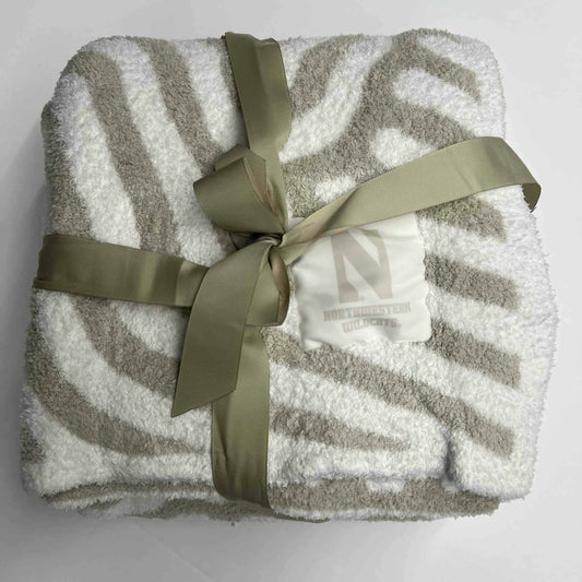 Northwestern University Wildcats Natural & White Pattern Luxe Dreams Blanket