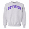 Northwestern University Wildcats Men's MV Pro-Weave Super-Heavy Marble Heather Crewneck Sweatshirt with One Color Arch Design