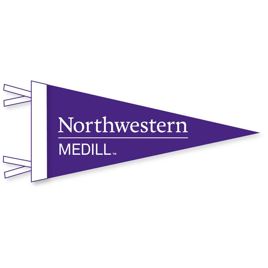 Medill School of Journalism Wool Felt Pennant Size Small 6"X15"