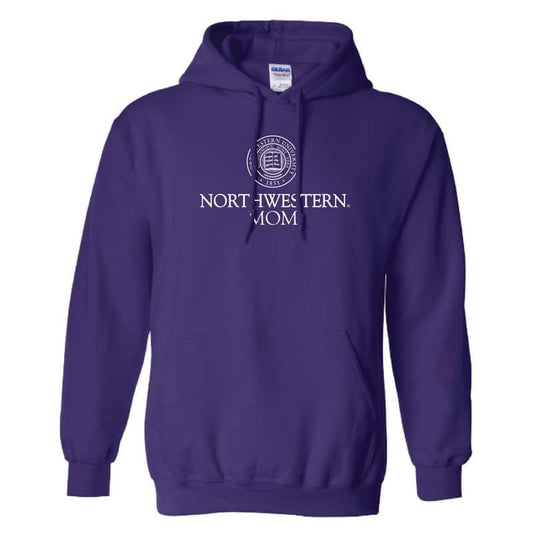 Northwestern University Wildcats Purple Hooded Sweatshirt With Mom Design