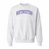Northwestern University Wildcats Men's MV Pro-Weave Super-Heavy Marble Heather Crewneck Sweatshirt with Two Color Arch Design