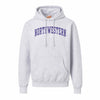 Northwestern University Wildcats Men's MV Super-Heavy Pro-Weave Fleece Marble Heather Hooded Sweatshirt with Two Color Arch Design