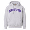 Northwestern University Wildcats Men's MV Super-Heavy Pro-Weave Fleece Marble Heather Hooded Sweatshirt with One Color Arch Design