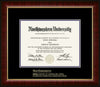 Northwestern University Wildcats Gold Embossed Medill School of Journalism Design Diploma Frame in Murano with black and purple mats