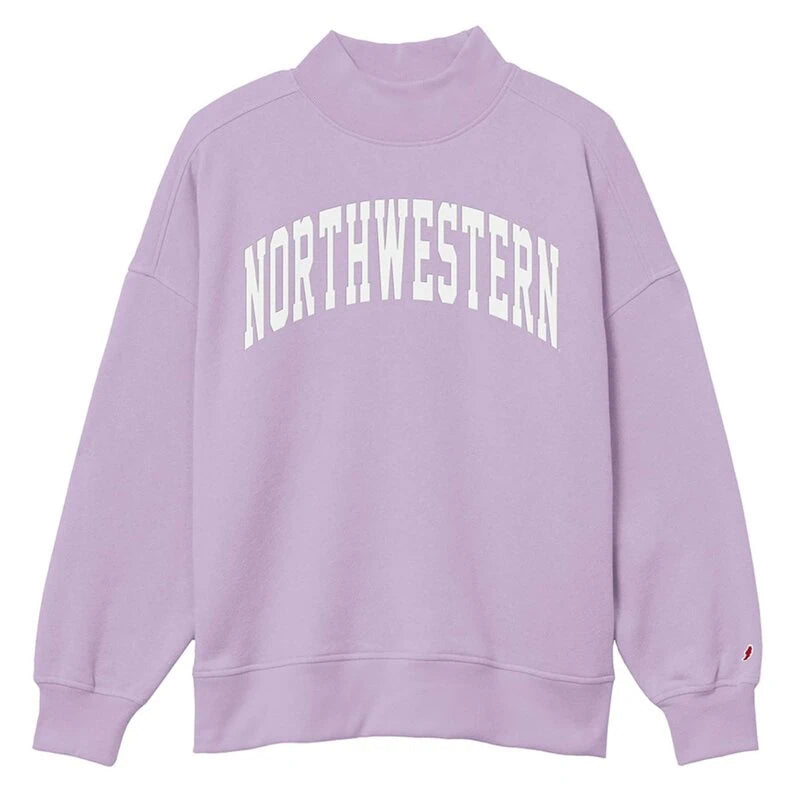 Northwestern University Wildcats Women's League Lilac Diana Mock Neck Sweatshirt