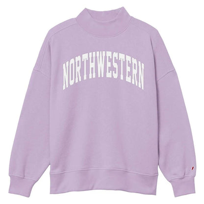 Northwestern University Wildcats Women's League Lilac Diana Mock Neck Sweatshirt