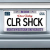Northwestern University Wildcats Chrome License Plate Frame with Grey Laser Cut Insert MOM/NORTHWESTERN UNIVERSITY Design