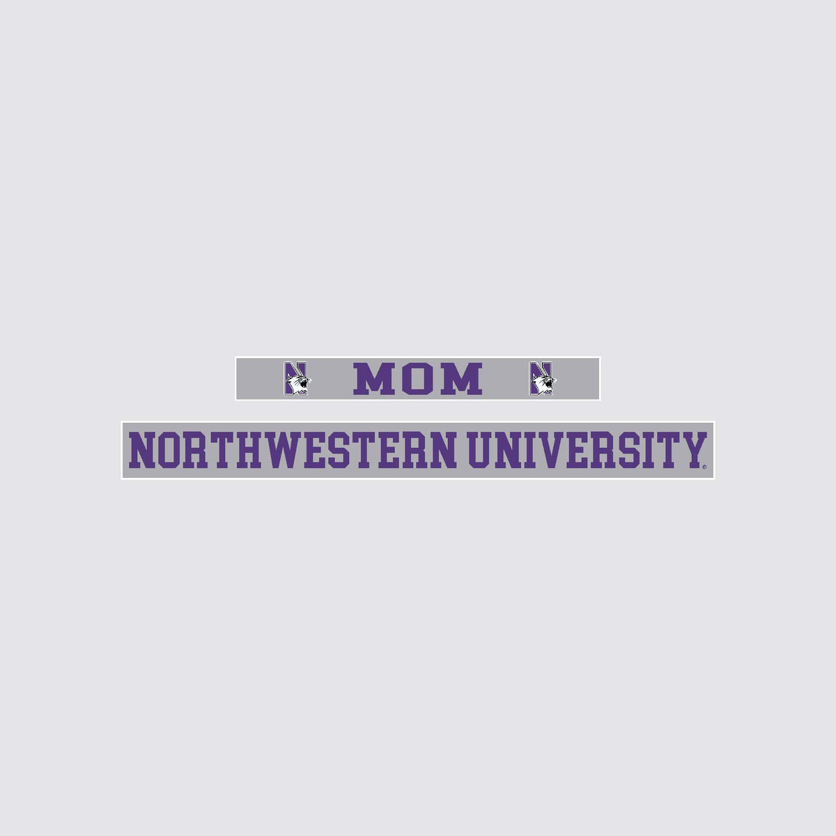 Northwestern University Wildcats Chrome License Plate Frame with Grey Laser Cut Insert MOM/NORTHWESTERN UNIVERSITY Design-2