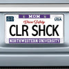 Northwestern University Wildcats Chrome License Plate Frame with Purple Laser Cut Insert MOM/NORTHWESTERN UNIVERSITY Design