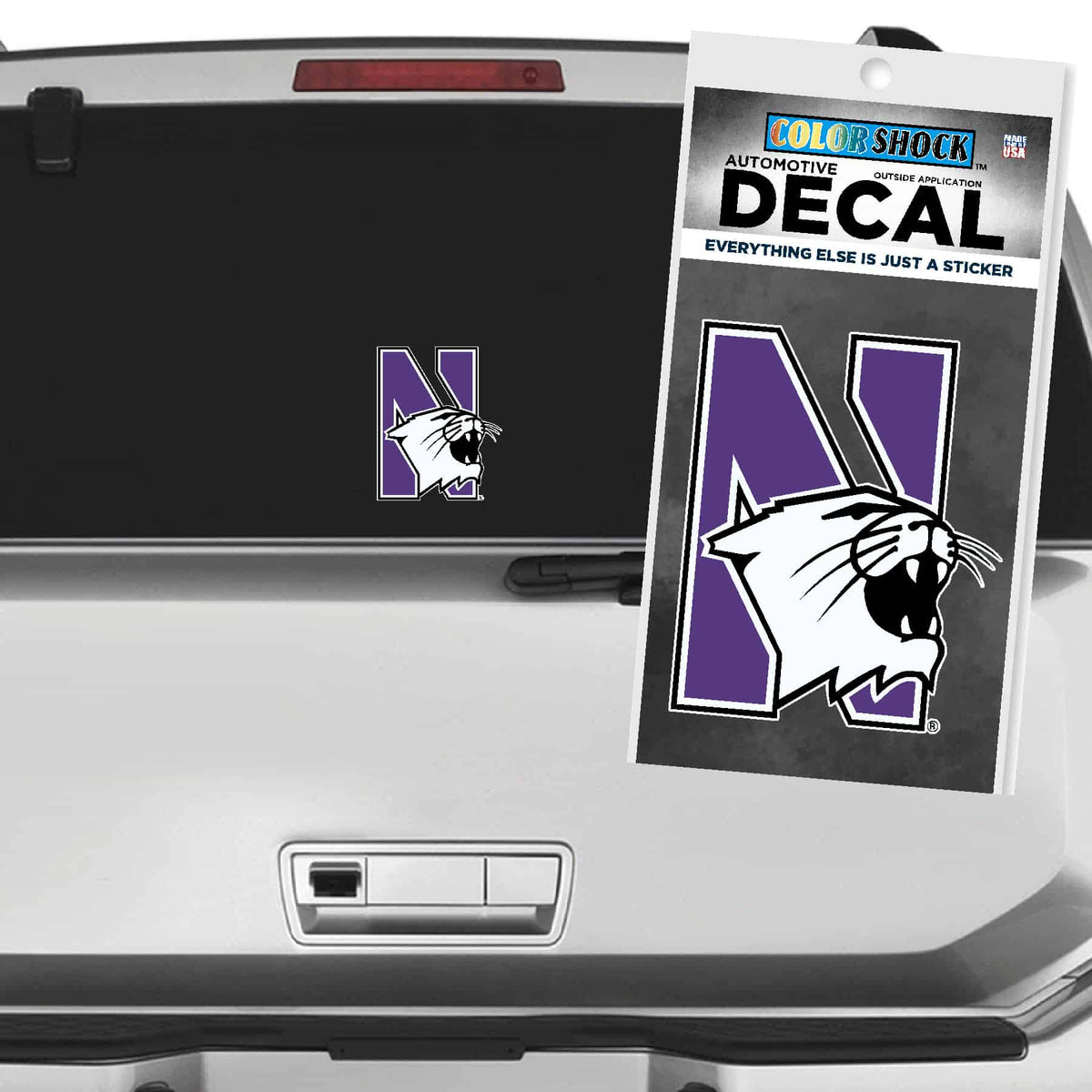 Northwestern University Wildcats Full Color Outside Application Decal with N-Cat Design 4.5" High