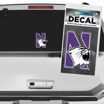 Northwestern University Wildcats Full Color Outside Application Decal with N-Cat Design 4.5" High
