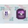 Northwestern University Wildcats Traditional Shatterproof Bulb Ornament Set of Two with N-Cat Northwestern Design 3 1/4"