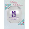 Northwestern University Wildcats Traditional Shatterproof White Bulb Ornament with N-Cat Design 3 1/4"