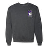 Northwestern University Wildcats Men's Black Heather Crewneck Sweatshirt with Left Chest Embroidered N-Cat & Northwestern Design