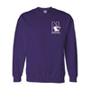 Northwestern University Wildcats Men's Purple Crewneck Sweatshirt with Left Chest Embroidered N-Cat & Northwestern Design