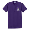 Northwestern University Wildcats Men's Purple Short Sleeve Tee Shirt with Left Chest Embroidered N-Cat & Northwestern Design