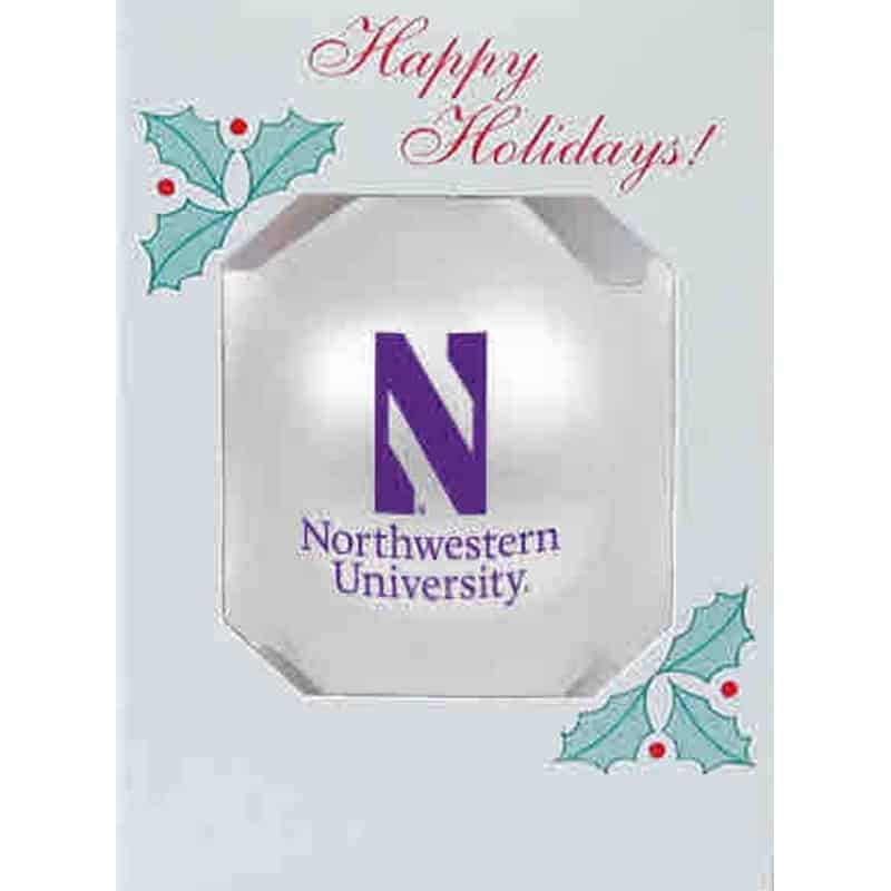 Northwestern University Wildcats Traditional Shatterproof White Bulb Ornament with Stylized N Northwestern Design 3 1/4"