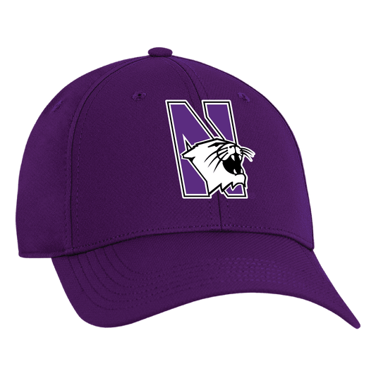 Northwestern University Wildcats Ahead Constructed Performance Purple Velcro Back Hat with N-Cat Design