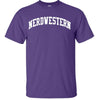 Purple Short Sleeve Tee Shirt with "Nerdwestern" Design