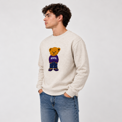 Northwestern University Wildcats Teddy Bear Crewneck Sweatshirt – Oatmeal