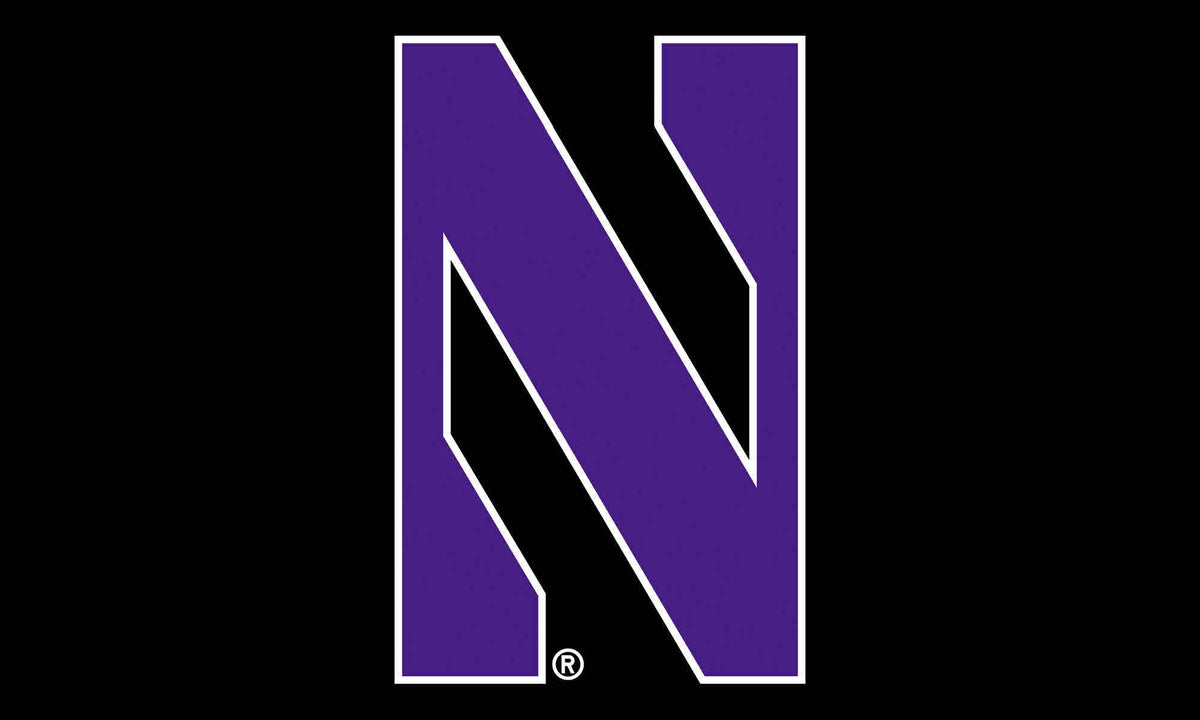Northwestern University Wildcats Black 3'X5' Flag with N Design
