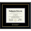 Northwestern University Wildcats Onyx Double Matted Black Diploma Frame With Gold Accent & Gold Embossed Northwestern University Seal Design With Main Matt In Black