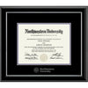 Northwestern University Wildcats Onyx Double Matted Black Diploma Frame With Silver Accent & Silver Embossed Northwestern University Seal Design Main Matt In Black