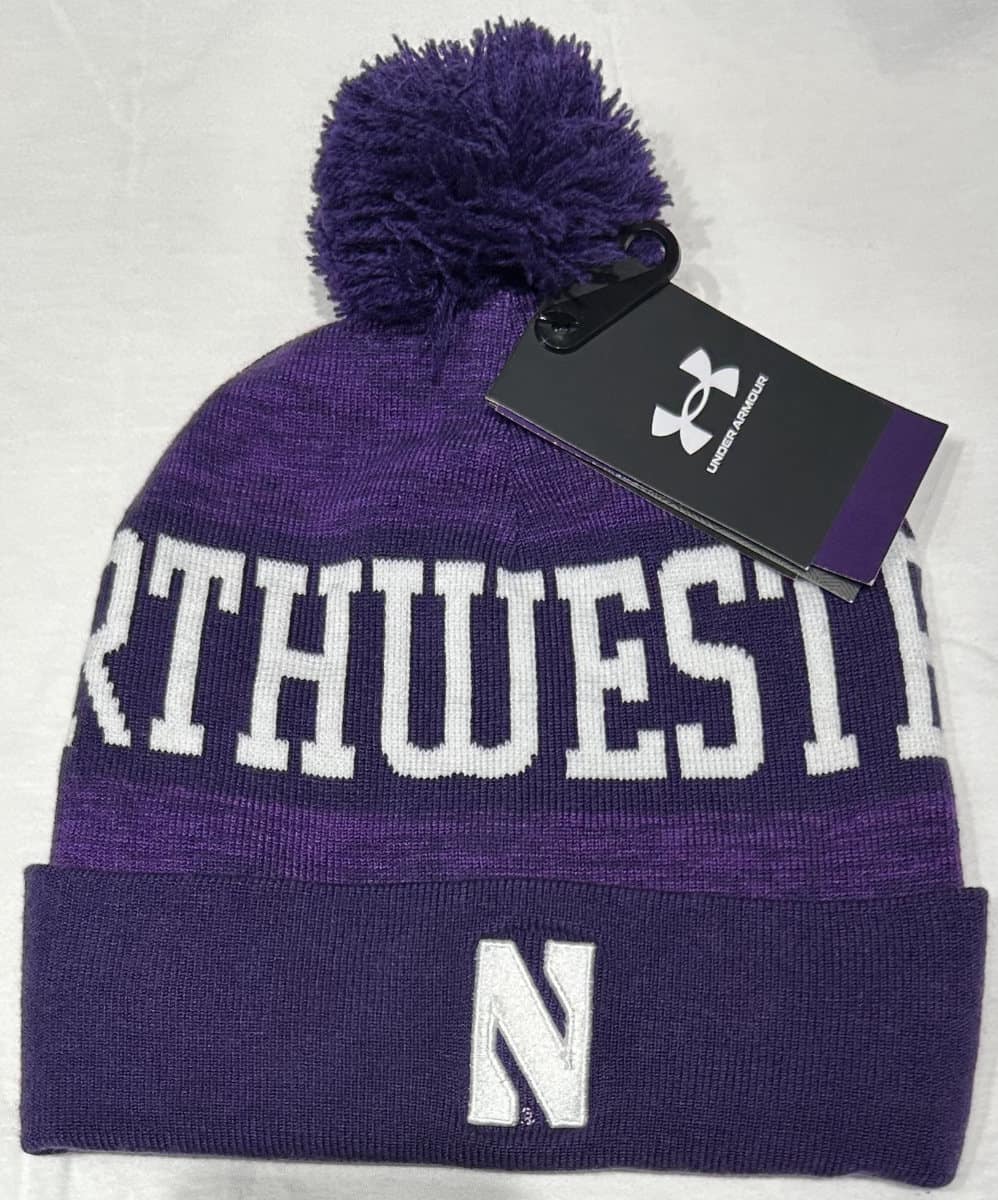 NU a Armour Purple Knit Hat w Pom