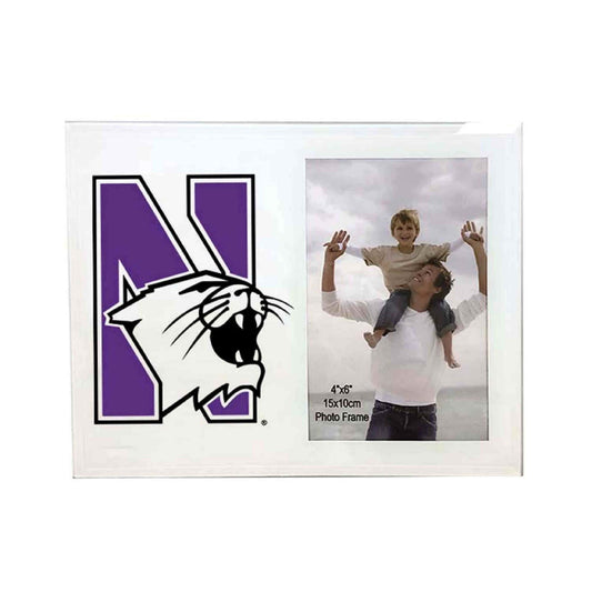 Northwestern University Wildcats White Glass Vertical Picture Frame 4"X6"