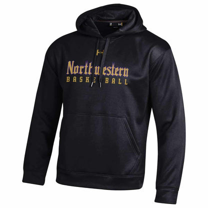 Northwestern University Wildcats Men’s Under Armour Tactical Tech™ Black Hooded Sweatshirt with Northwestern Football Gothic Design