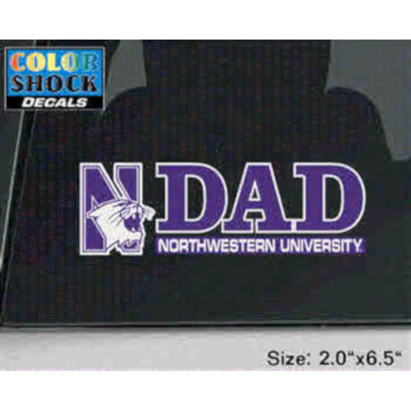 Northwestern University Wildcats Outside Application Decal with N-Cat & Dad Design