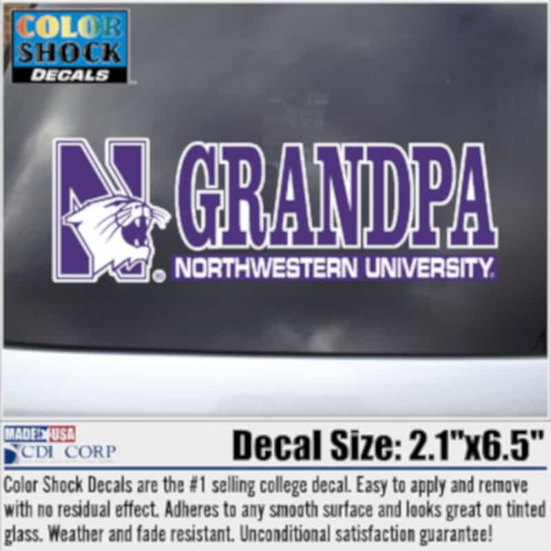 Northwestern University Wildcats Outside Application Decal with N-Cat & Grandpa Design
