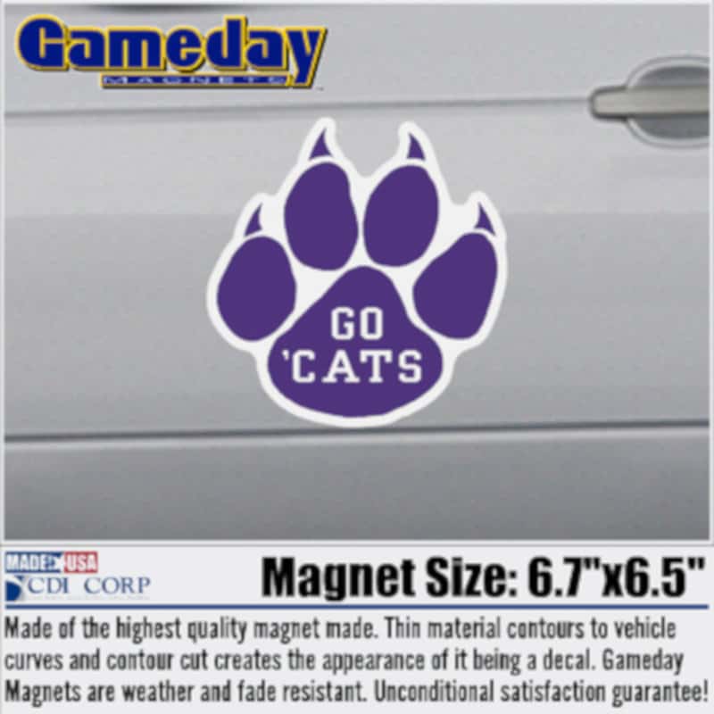 Northwestern University Wildcats 4.5" Paw Design Go 'Cats Magnet