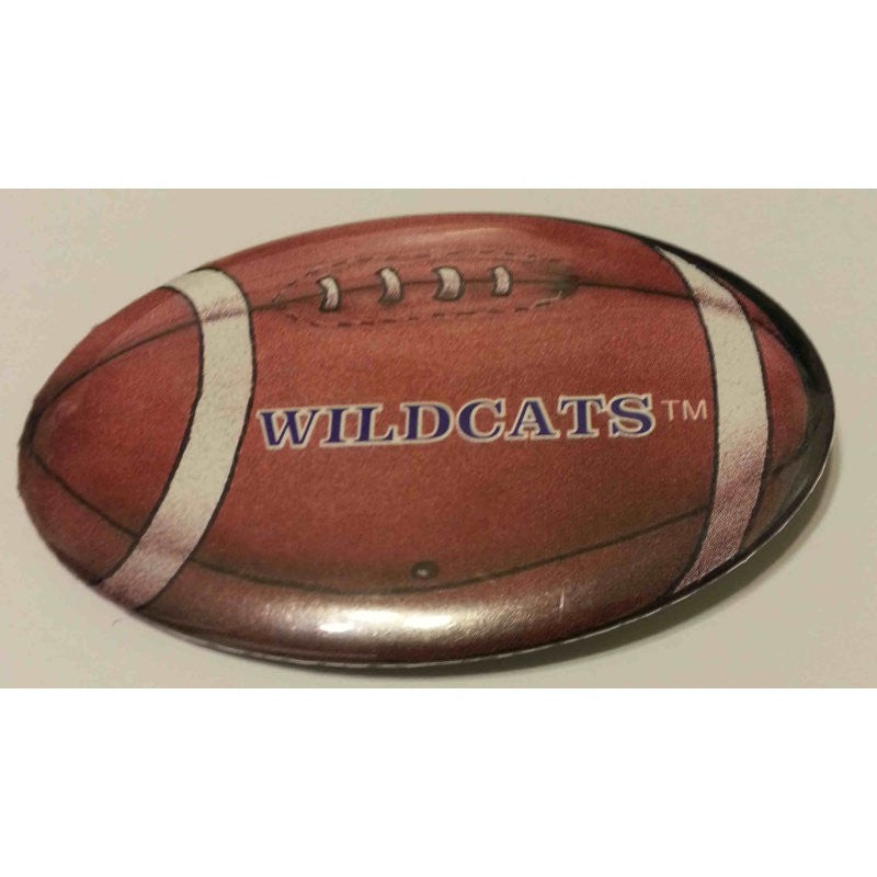 Northwestern University Football Shaped Button with Wildcats Design